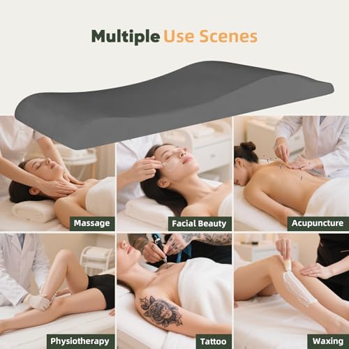 FAHKNS Lash Bed Topper, Ergonomic Lash Bed Foam Topper, High Density Foam Massage Table Pad, Curvy Esthetician, Washable Massage Table Padding Cushion for Beauty Salon, 70.8in×23.6in, Gray - Image 7