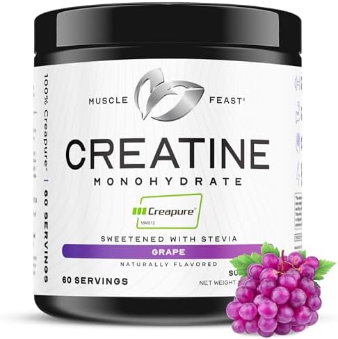 Muscle Feast Creapure Creatine Monohydrate Powder, Grape (300g) by MuscleFeast