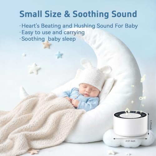 Small Sound Machine Portable White Noise Machine Baby Shushing Brown Noise Machine with 30 Soothing Sounds for Baby Kids Adults 5 Timers 32 Volume Levels Sleep Sounds Machine for Home Travel Office - Image 5