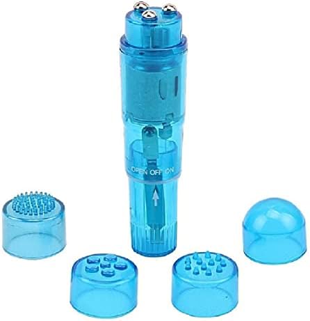 Small Mini Massager Portable Pen for Face, Neck, Head,Back Massage with 4 Heads (1PC Blue) by Finever