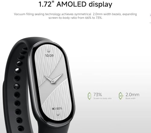 XIAOMI Mi Smart Watch Band 10, 5ATM Waterproof Fitness Step Tracker Sports Digital Smart Watch Health Band for Men Women, 1.72" AMOLED Display, 150+ Sports Modes 24/7 Sleep Monitor (Mystic Rose) - Image 4