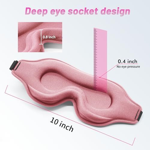 Sleep Mask for Men and Women, Lash Extensions 3D Eye Mask, Pink - Image 4