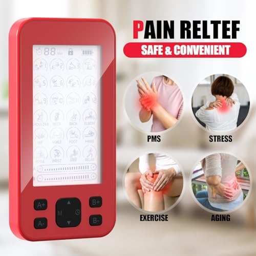 TENS Unit Muscle Stimulator, 3-in-1 TENS & EMS Stimulator Machine with 24 Modes & 20 Levels, Rechargeable EMS Massager for Neck, Shoulder, Sciatica & Back Pain Relief with 12 Pads, EVA Case - Image 2