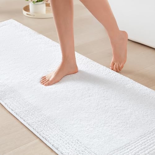 Madison Park Splendor Reversible 100% Cotton Bath Runner, 24 x 72, White by MADISONPARK