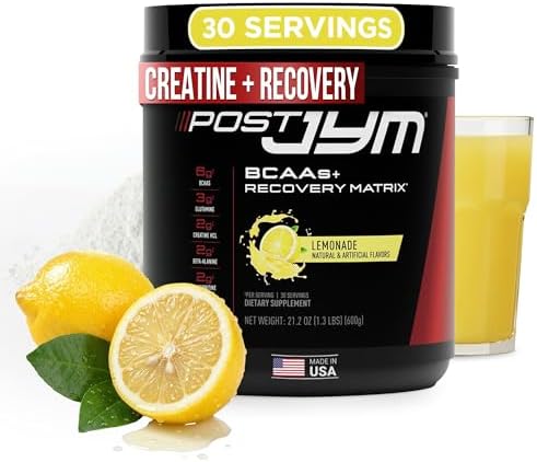Post JYM Active Matrix Amino Recovery Powder | Pure Creatine HCL, BCAA’s, Glutamine, Carnitine, Betaine, Taurine for Maximum Strength, Repair, Definition, Performance | Lemonade Flavor 30 Servings by JYMSupplementScience