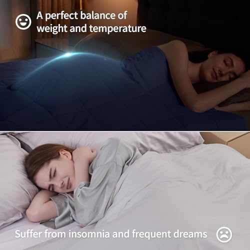 Weighted Blanket Twin Size (48"x72" 15lbs),Ultra Soft and Cozy Cooling Weighted Blanket Twin Size for Adult,Heavy Blanket with Machine Washable Soft Blanket, Blue - Image 3