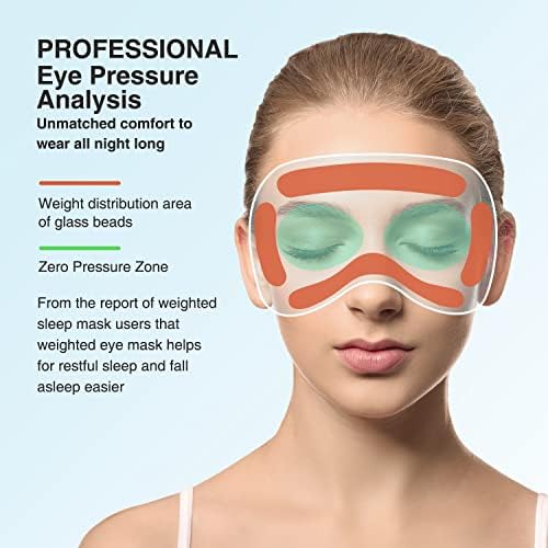YFONG Weighted Sleep Mask for Women Men, 3D Light Blocking Eye Mask, Gray - Image 5