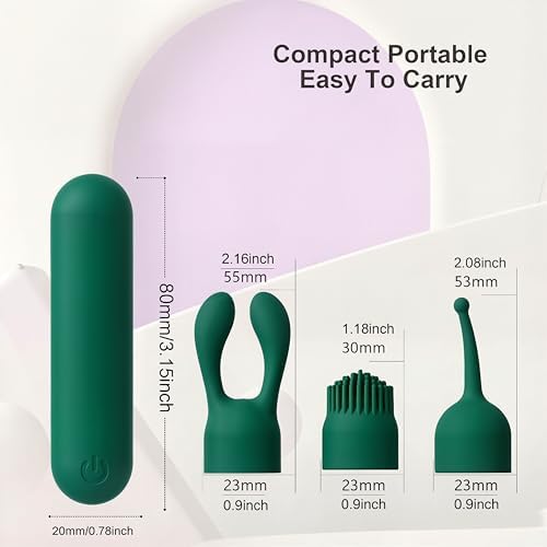 CHARMING 4-in-1 Handheld Massager, Mini Rechargeable Vibration Massager Wand for Body, Waterproof Personal Massager Tool for Muscle Relaxation (Peacock Blue) - Image 2
