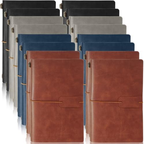 Sabary 16 Pcs Standard Size Refillable Leather Journal Bulk, Retro Color by Sabary