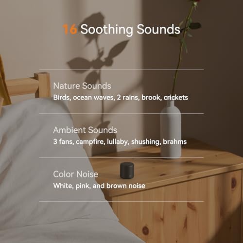 Dreamegg Travel Sound Machine - Portable Sound Machine for Baby Adults, Travel Sound Machine for Sleep, 16 Nature Sound, Timer, White Noise Machine for Sleeping Gift, Black - Image 5