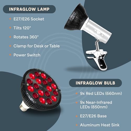LifePro Infraglow Red Light Therapy Bulb - 18 LEDs Red Light Therapy Lamp - Image 4