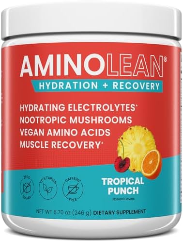 AminoLean Recovery Electrolytes Powder with Vegan BCAA + EAA Amino Acids by TrueFit%7CAminoLean