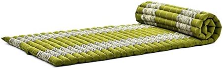 Leewadee - Foldable Floor Mattress - Japanese Roll Up Futon -Trifold Tatami Mat- Guest Floor Bed - Camping Mattress - Thai Massage Mat, Kapok Filled, 75 x 28 inches, Green - Image 4
