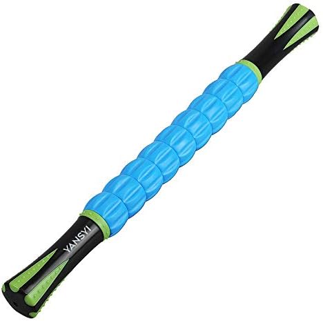 YANSYI Professional 9-Roller Deep Tissue Massage Stick - Portable Muscle Recovery Roller for Athletes, Relieves Post-Workout Soreness & Leg/Back Pain - Portable Physio Tool (Blue 2) by YANSYI