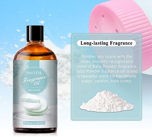 PHATOIL Baby Powder Fragrance Oil for Diffuser Aromatherapy 3.38FL.OZ - Image 6