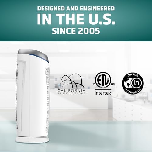 GermGuardian Air Purifier with Genuine HEPA 13 Pet Pure Filter, Removes 99.97% of Pollutants, Covers Large Rooms up to 915 Sq. ft. in 1 Hour, UV-C Light Helps Reduce Germs, 28", White, AC5250WPT - Image 4