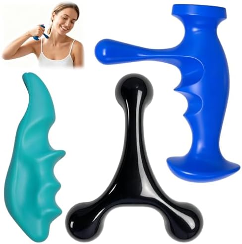 Abnaok Trigger Point Massage Tool for Deep Tissue, 3PCS Fascia Release Tools Set, Thumb Saver Massage Tool for Full Body Pain Relief, with 3-Legged Massage Knobs, Stress Relief by Abnaok