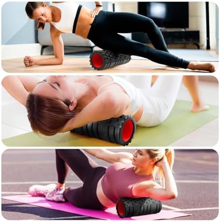 Krightlink Foam Roller for Deep Tissue Massager, 13" High Density Exercise Patented Roller for Muscle Massage and Myofascial Trigger Point Release Back Roller for Fitness, Yoga and Pilates (Black) - Image 5