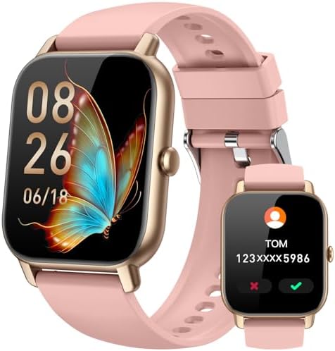 Smart Watches for Men Women, Fitness Tracker with Activity Counter/Sleep Monitor, IP68 Waterproof Smart Watch for Android iPhone iOS Compatible (Dusty Rose, 1.83) by Unknown
