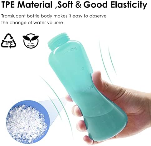 Peri Bottle Postpartum, RUFCRIL 500ml Bidet Bottle, Upside Down Peri Bottle, Boilable TPE, Travel Bag, for Perineal Care, Hemorrhoid Care, Feminine Cleansing & Baby (Green) - Image 2