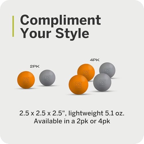 TRIGGERPOINT Foundation Massage Therapy Balls – Medium-Density Ball Massager for Back & Foot Pain Relief, Trigger Point Myofascial Tool for Yoga, Exercise & Physical Therapy, Grey/Orange, 2 Pack - Image 7