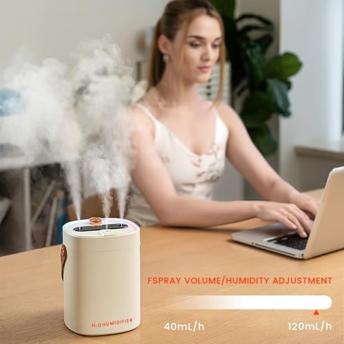 2L Humidifier for Bedroom,Portable Cool Mist Humidifiers,Ultra Quiet 20dB,Top Fill Air Humidifier for Home,Office,Plants，Adjustable Humidity,Night Light,BPA-Free,Khaki - Image 6