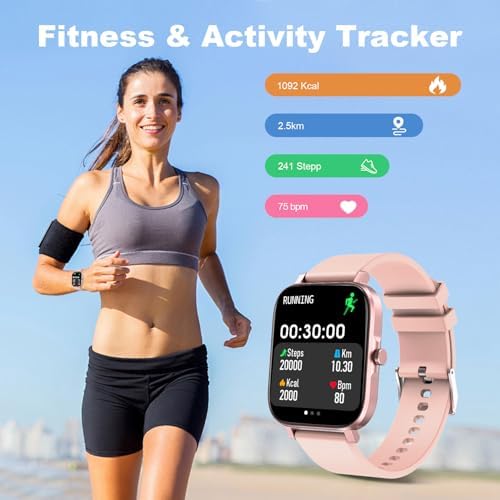 Choiknbo Smart Watch for Women Fitness Tracker Watch for Android/iOS Phones, Activity Trackers and Smartwatches with Heart Rate/Sleep Monitor, Step Counter, Waterproof Smart Watches - Image 2