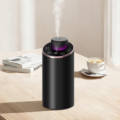 Waterless Essential Oil Diffuser Aromatherapy Scent Diffusers for Home Large Room, Bedroom, Car, Office, Desk, Battery Operated Mini Portable Air Freshener, 3 Countdown Timers & 3 Mist Levels by INXDOLHOM