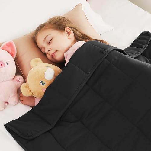 CuteKing Weighted Blanket (7lbs, 40"x 60", Grey) Heavy Blanket for 60-80lbs, Breathable Microfiber Material with Glass Beads All-Season Summer Fall Winter Soft Thick by CuteKing