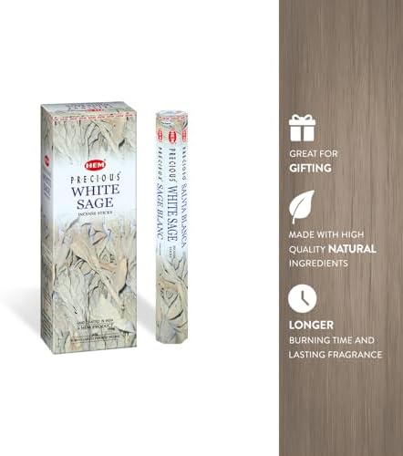 HEM White Sage Incense Sticks - 100 Count | Natural Air Purifying Aromatherapy | Calming and Cleansing Fragrance | Perfect for Meditation and Relaxation | Long-Lasting Burn - Image 5