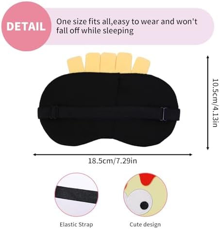 PERFECTSIGHT Sleep Eye Masks, Cute Sleep Eye Cover Lightweight Adjustable Eyeshade Mask Cover for Women Men Sleep Travel Nap, French Fries - Image 6