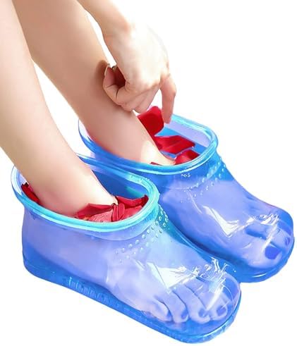 WMHYLYH Movable Foot Soaker, Portable Feet Soaking Tub Massage Foot Bath Shoes, Bath Massager Basin Pedicure Feet Spa Shoes for Thermal Massage to Promote Blood Circulation (Medium, Blue) by WMHYLYH