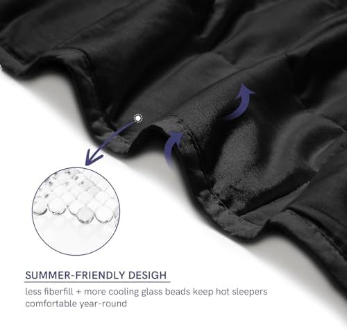 YnM Exclusive 50 lbs Weighted Blanket, Extra Heavy Cotton Bed Blanket for Two Persons, Ideal for Queen or King Bed (88x104 Inches, 50 Pounds, Black) - Image 4