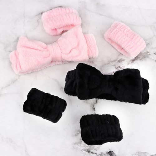 WHAVEL 6PCS Spa Headband and Wristbands Set, Face Wash Headband Wrist Bands for Washing Face Skincare Makeup Hair Band Skin Care Accessories Tools - Image 7