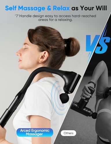 FVZ Massage Gun for Deep Tissue Back Massage with Extended Handle, Black - Image 2