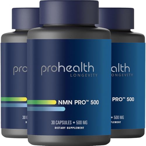 ProHealth NMN Pro 500 (30 Capsules, 3 Pack) Clinically Studied Uthever® NMN. NAD+ Precursor for Cellular Energy, Mitochondrial Support & Healthy Aging. USA Manufactured, Triple Lab-Tested by ProHealthLongevity