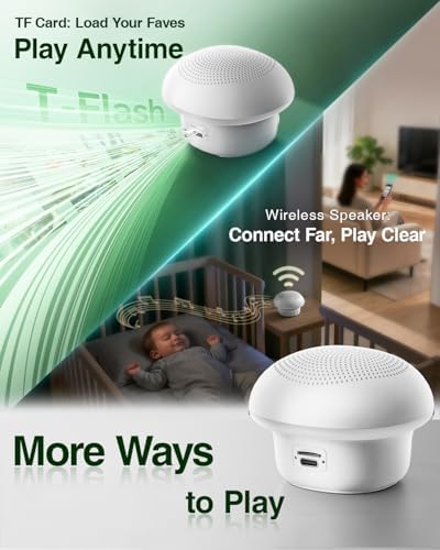Portable White Noise Sound Machine for Baby Kids Adults, 20 Natural Soothing Sounds, 48H Battery Playback, 30 Volume Levels, 3 Timers, Memory Function & Soft Night Light for Sleep, Home, Travel, Mini - Image 5