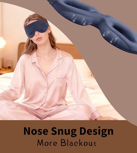 Sleep Mask for Women Men Comfortable Blockout Soft 3D Padded Eye Mask for Sleeping Side Sleeper Friendly Dark Grey - Image 4