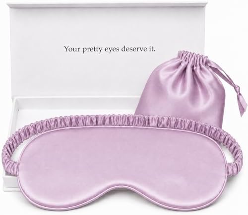 Silk Sleep Mask Light Blocking Luxury 100% Mulberry 19mm Silk Eye Mask Eye Cover Blindfold Ultra Soft Light & Comfy Anti Aging Skin Care with Travel Bag Gift Package by YanserSelection