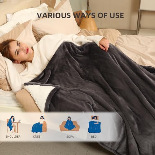 ESTINGO Heated Blanket Full Size, Electric Heated Blanket with 1-10 Hours Adjustable Timer & 6 Heating Levels, Fast Heating Blanket for Full Body, Home Bedding Use, 72"x84", Dark Gray - Image 3