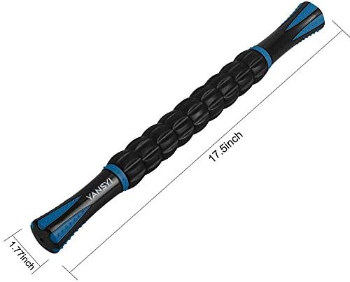 YANSYI Professional 9-Roller Deep Tissue Massage Stick - Portable Muscle Recovery Roller for Athletes, Relieves Post-Workout Soreness & Leg/Back Pain - Portable Physio Tool (Blue 1) - Image 2