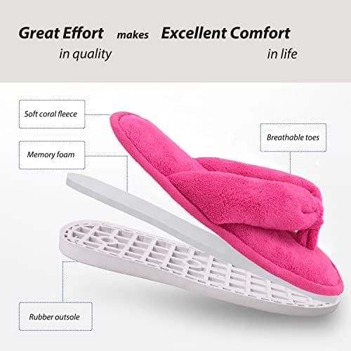 Onmygogo Indoor Slippers for Women Open Toe with Memory Foam, Soft Faux Fur Nonslip House Slippers - Image 6