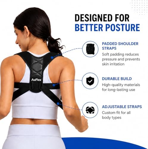 Posture Corrector for Women & Men – Adjustable Upper Back Brace for Shoulder Support, Back Straightener & Clavicle Brace for Back Pain Relief, Breathable Posture Corrector Back Brace, Chest Size (30-43 inches) - Image 2