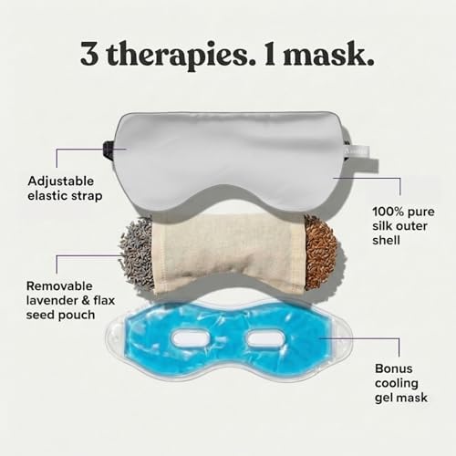 ASUTRA Silk Eye Pillow for Sleep, Silver - Filled w/Lavender (One Size) - Image 3