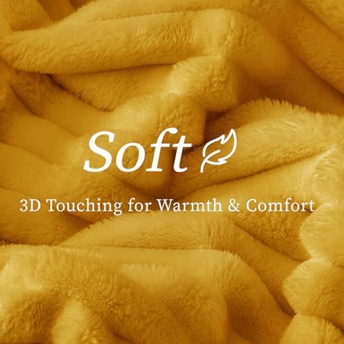 BEDELITE Ribbed Twin Blanket for Couch & Bed, Mustard Yellow, 60"x80" - Image 6
