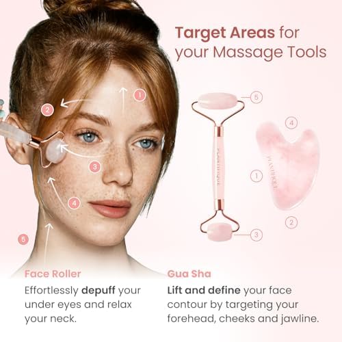Plantifique Rose Quartz Roller for Face – Anti Aging Facial Roller for Toning and Firming The Skin | Ideal Face Massager for Wrinkles and Sagging Facial Skin - Eye Roller for Puffy Eyes - Image 4