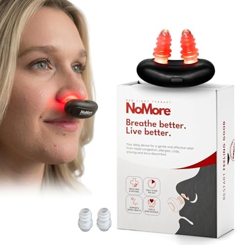 Original NoMore Red Light Therapy for Nose – LED Nasal Device for Dry Nose & Sinus Comfort, No More Colds, USB-Rechargeable Light Therapy by Unknown