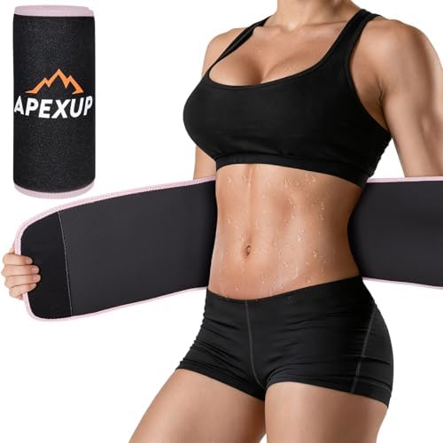APEXUP Waist Trainer for Women Lower Belly Fat, Men Sweat Band, Stomach Wrap, Waist Trimmer with Removable Lumbar Support by APEXUP