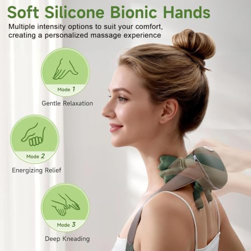 Neck Massager with Heat - Deep Tissue Shiatsu Electric Neck and Shoulder Massager with Fingers, 4D Kneading Design for Pain Relief, Cordless Masajeador De Espalda Y Cuello, Portable for Travel - Image 5