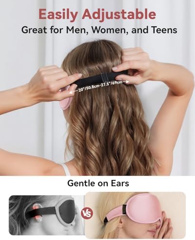 FACEMOON 3D Blackout Weighted Sleep Mask for Women, Nurse Essentials, Pink - Image 5